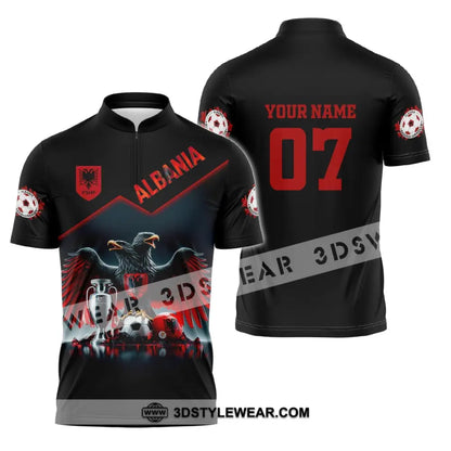 Unisex Shirt Custom Name and Number Albania Football Polo Shirt Euro 2024 Albania Football Hoodie Long Sleeve Shirt