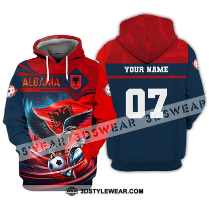 Unisex Shirt Custom Name and Number Albania Football Shirt Euro 2024 Shirt Albania Football Polo Long Sleeve Shirt