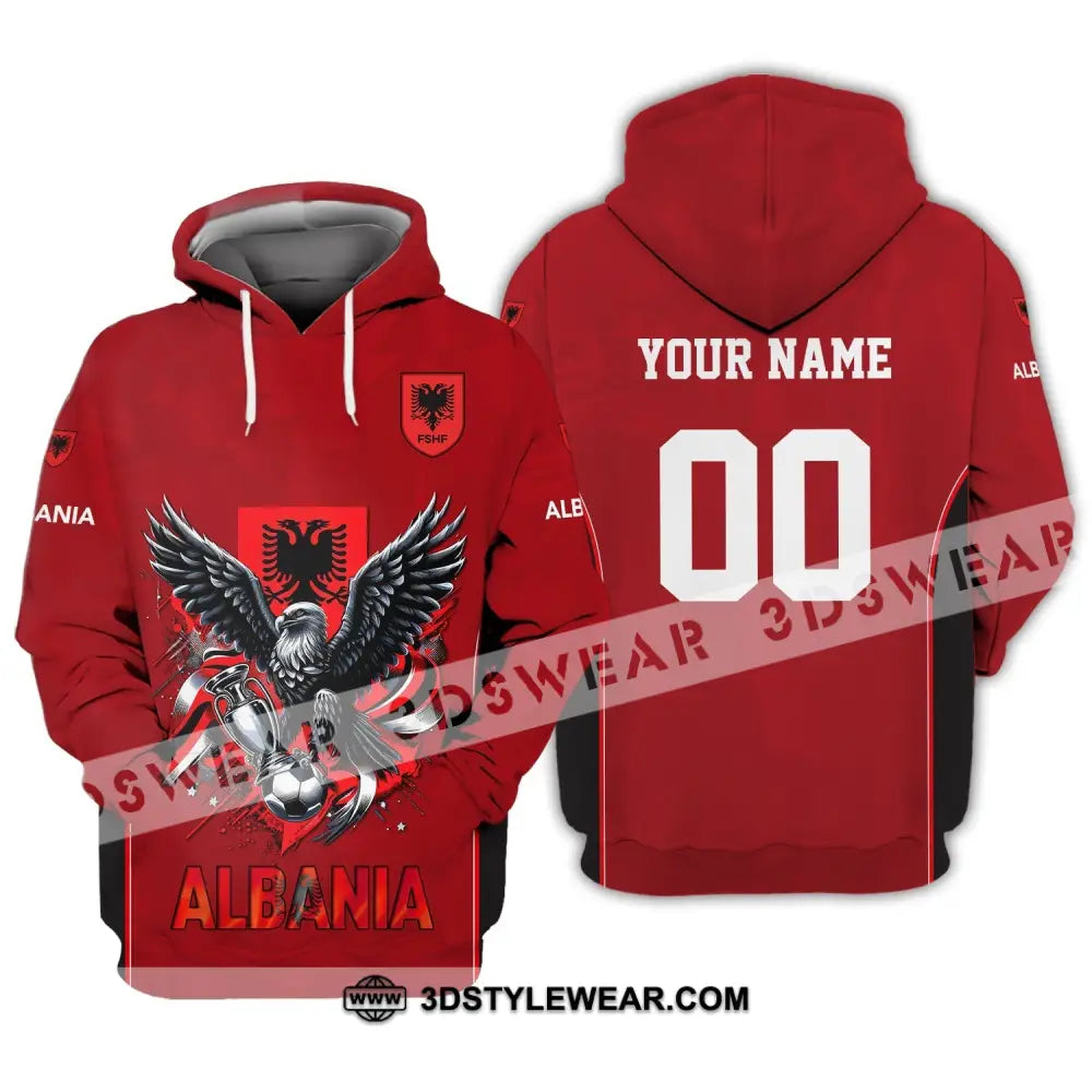 Unisex Shirt Euro 2024 Shirt Custom Name and Number Albania Football Shirt Albania Football Polo Long Sleeve Shirt