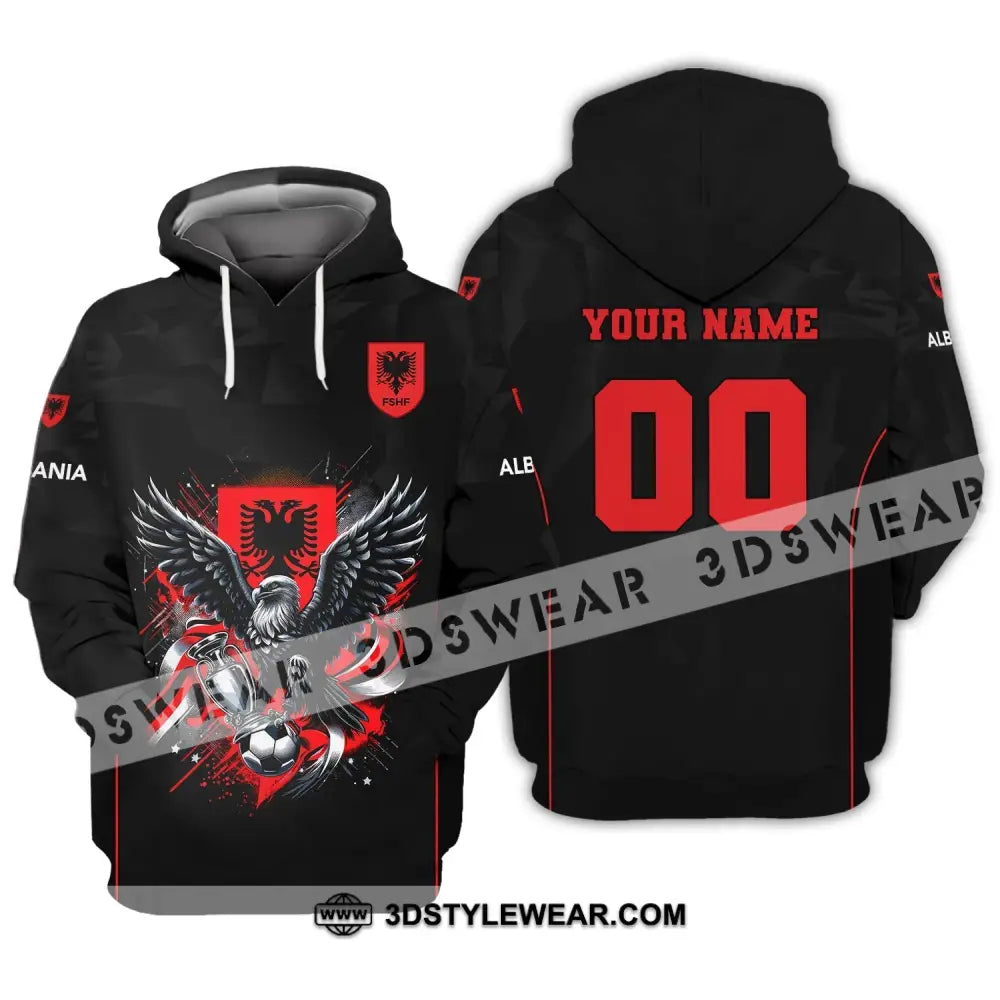 Unisex Shirt Euro 2024 Shirt Custom Name and Number Albania Football Shirt Albania Football Polo Long Sleeve Shirt