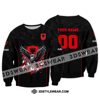 Unisex Shirt Euro 2024 Shirt Custom Name and Number Albania Football Shirt Albania Football Polo Long Sleeve Shirt