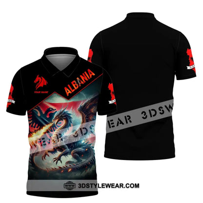 Unisex Shirt Custom Name and Number Albania Football Shirt Euro 2024 Shirt Albania Football Polo Long Sleeve Shirt