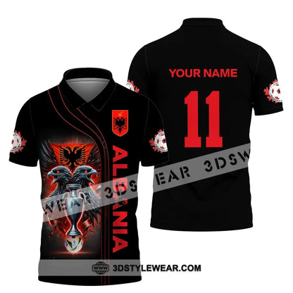 Unisex Shirt Euro 2024 Shirt Custom Name and Number Albania Football Shirt Albania Football Polo Long Sleeve Shirt