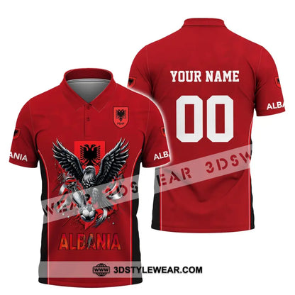 Unisex Shirt Euro 2024 Shirt Custom Name and Number Albania Football Shirt Albania Football Polo Long Sleeve Shirt