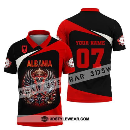 Unisex Shirt Custom Name and Number Albania Football Shirt Euro 2024 Shirt Albania Football Polo Long Sleeve Shirt