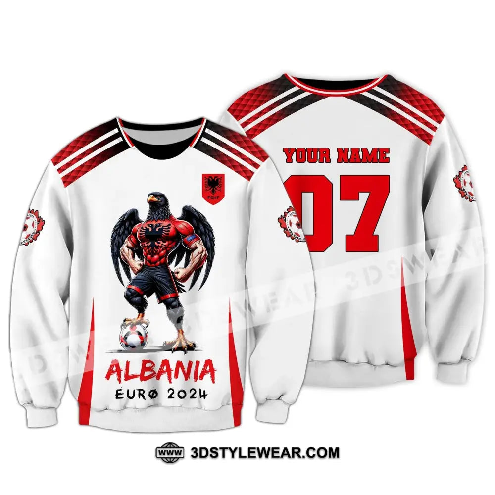 Unisex Shirt Euro 2024 Shirt Custom Name and Number Albania Football Shirt Albania Football Polo Long Sleeve Shirt