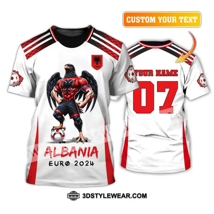 Unisex Shirt Euro 2024 Shirt Custom Name and Number Albania Football Shirt Albania Football Polo Long Sleeve Shirt