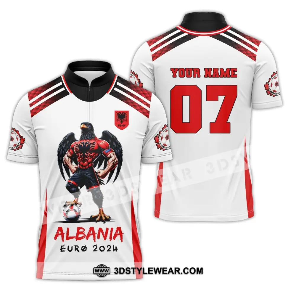 Unisex Shirt Euro 2024 Shirt Custom Name and Number Albania Football Shirt Albania Football Polo Long Sleeve Shirt