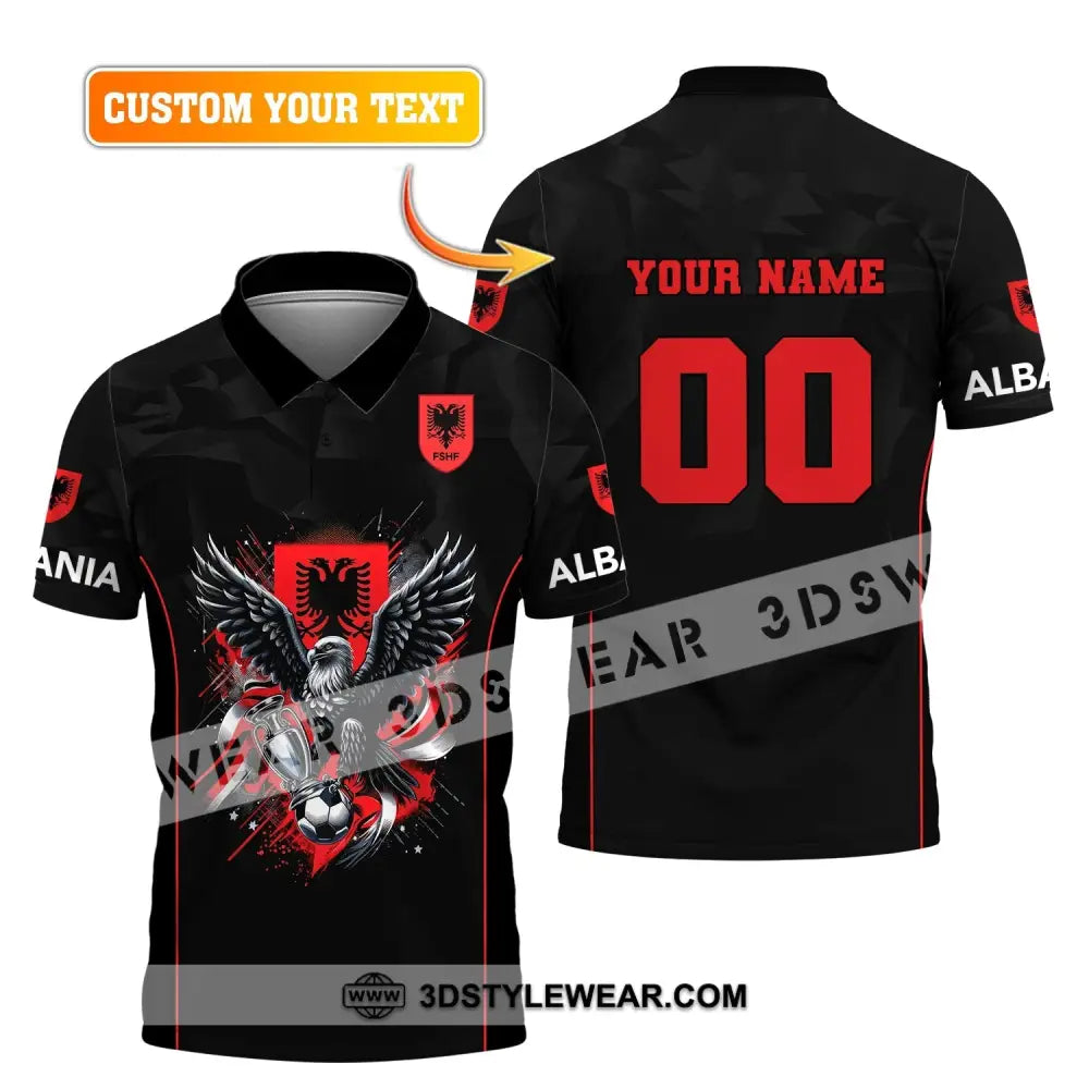 Unisex Shirt Euro 2024 Shirt Custom Name and Number Albania Football Shirt Albania Football Polo Long Sleeve Shirt