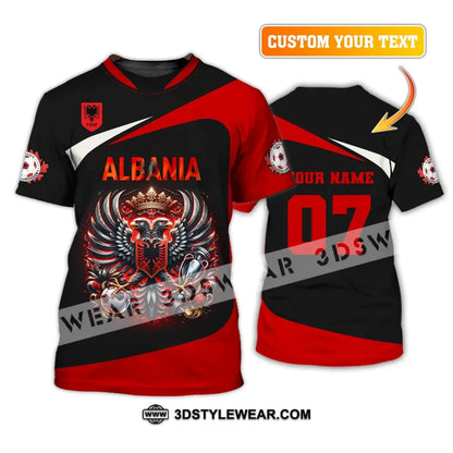 Unisex Shirt Custom Name and Number Albania Football Shirt Euro 2024 Shirt Albania Football Polo Long Sleeve Shirt