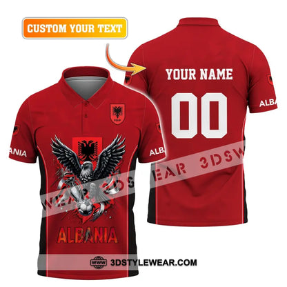 Unisex Shirt Euro 2024 Shirt Custom Name and Number Albania Football Shirt Albania Football Polo Long Sleeve Shirt