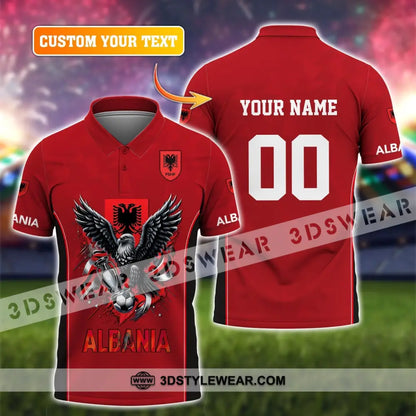 Unisex Shirt Euro 2024 Shirt Custom Name and Number Albania Football Shirt Albania Football Polo Long Sleeve Shirt