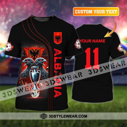 Unisex Shirt Euro 2024 Shirt Custom Name and Number Albania Football Shirt Albania Football Polo Long Sleeve Shirt