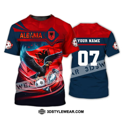 Unisex Shirt Custom Name and Number Albania Football Shirt Euro 2024 Shirt Albania Football Polo Long Sleeve Shirt