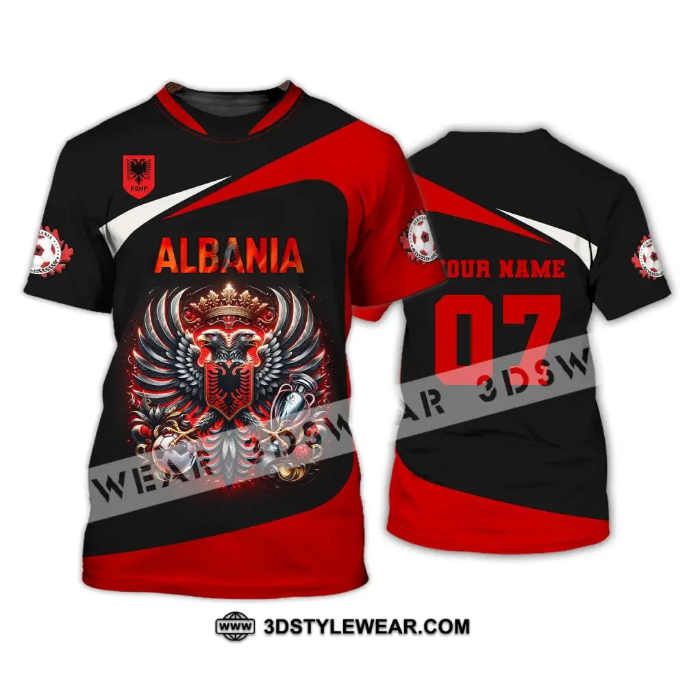 Unisex Shirt Custom Name and Number Albania Football Shirt Euro 2024 Shirt Albania Football Polo Long Sleeve Shirt