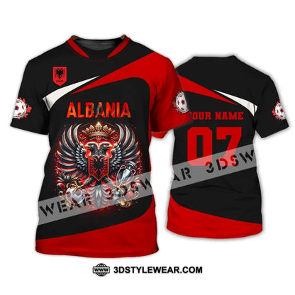 Unisex Shirt Custom Name and Number Albania Football Shirt Euro 2024 Shirt Albania Football Polo Long Sleeve Shirt