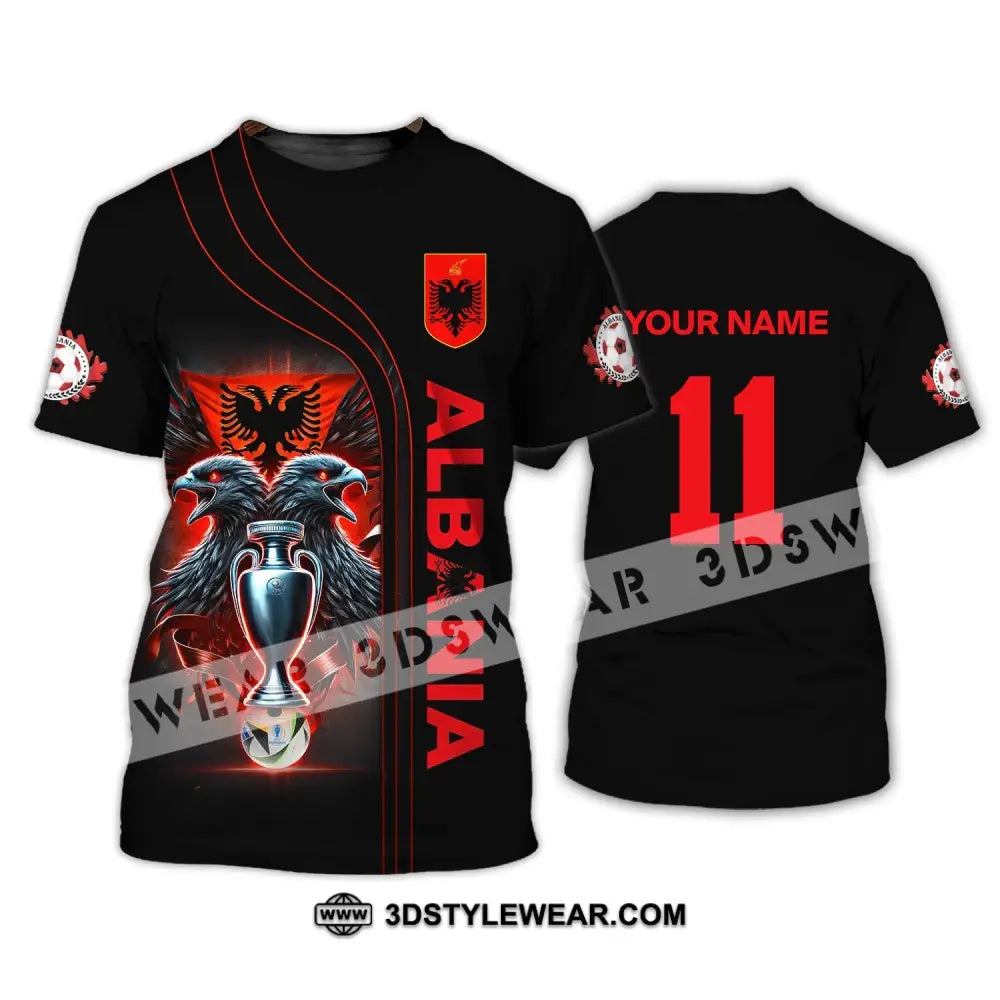 Unisex Shirt Euro 2024 Shirt Custom Name and Number Albania Football Shirt Albania Football Polo Long Sleeve Shirt