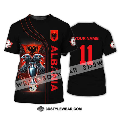 Unisex Shirt Euro 2024 Shirt Custom Name and Number Albania Football Shirt Albania Football Polo Long Sleeve Shirt