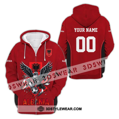 Unisex Shirt Euro 2024 Shirt Custom Name and Number Albania Football Shirt Albania Football Polo Long Sleeve Shirt