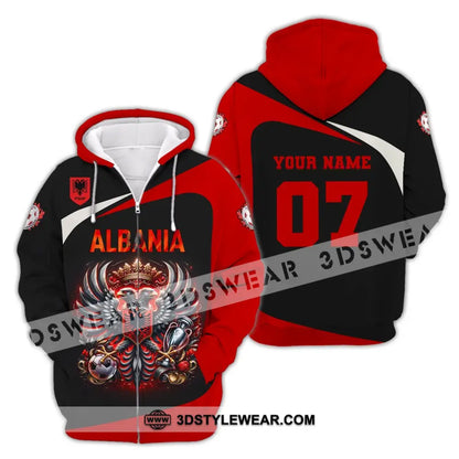 Unisex Shirt Custom Name and Number Albania Football Shirt Euro 2024 Shirt Albania Football Polo Long Sleeve Shirt