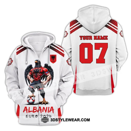 Unisex Shirt,Custom Name and Number Albania Football Shirt, Albania Football Polo Long Sleeve Shirt style option 4
