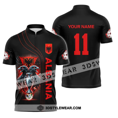 Unisex Shirt Euro 2024 Shirt Custom Name and Number Albania Football Shirt Albania Football Polo Long Sleeve Shirt