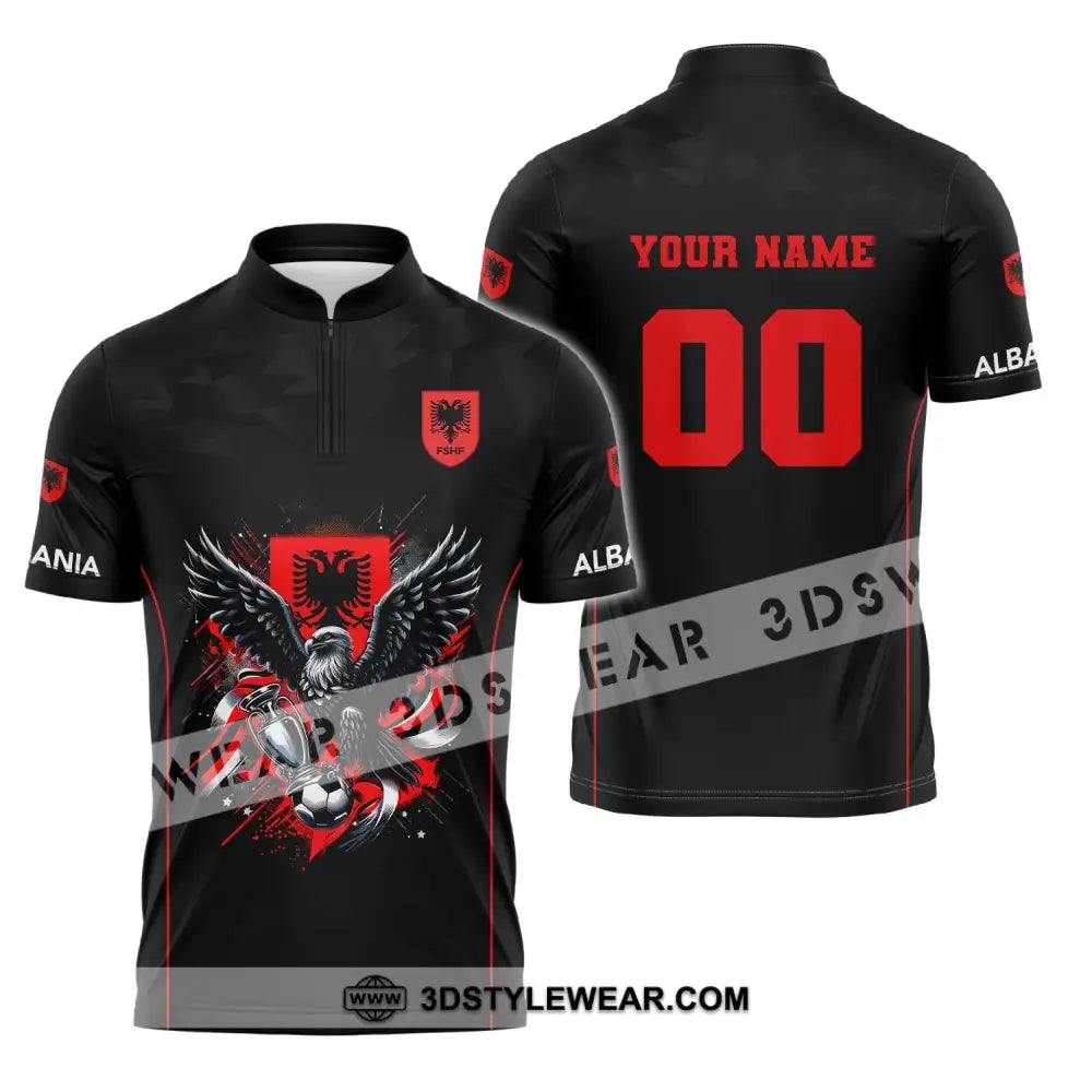 Unisex Shirt Euro 2024 Shirt Custom Name and Number Albania Football Shirt Albania Football Polo Long Sleeve Shirt