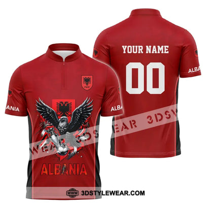 Unisex Shirt Euro 2024 Shirt Custom Name and Number Albania Football Shirt Albania Football Polo Long Sleeve Shirt