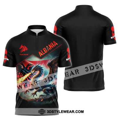 Unisex Shirt Custom Name and Number Albania Football Shirt Euro 2024 Shirt Albania Football Polo Long Sleeve Shirt