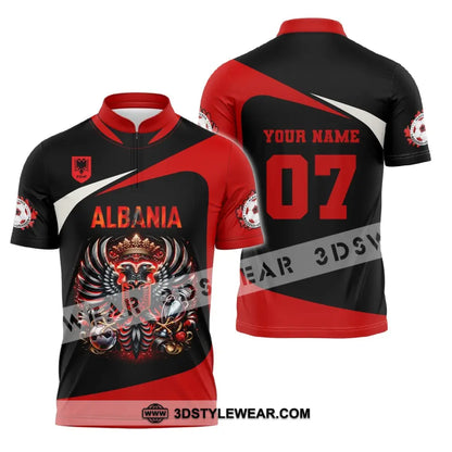 Unisex Shirt Custom Name and Number Albania Football Shirt Euro 2024 Shirt Albania Football Polo Long Sleeve Shirt