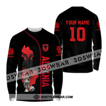 Unisex Shirt - Custom Name And Number Shirt Albania National Team Euro 2024 - Long Sleeve Shirt / S - T-shirt