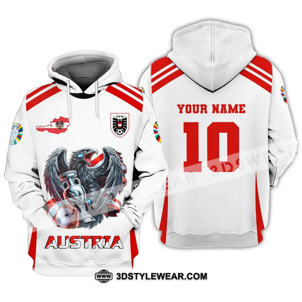 Unisex Shirt Custom Name and Number Austria Football Shirt Austria Football Polo Long Sleeve Shirt - Hoodie / S