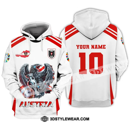 Unisex Shirt Custom Name and Number Austria Football Shirt Austria Football Polo Long Sleeve Shirt - Hoodie / S