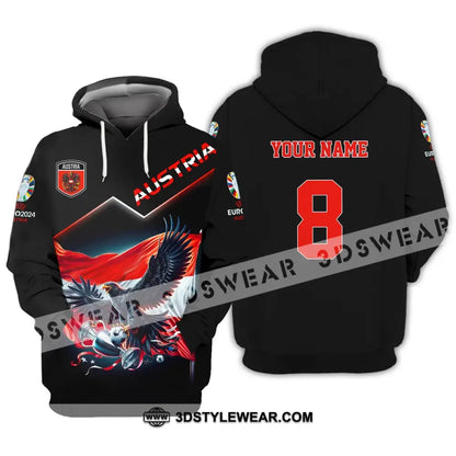 Unisex Shirt Custom Name and Number Austria Football Shirt Austria Football Polo Long Sleeve Shirt - Hoodie / S