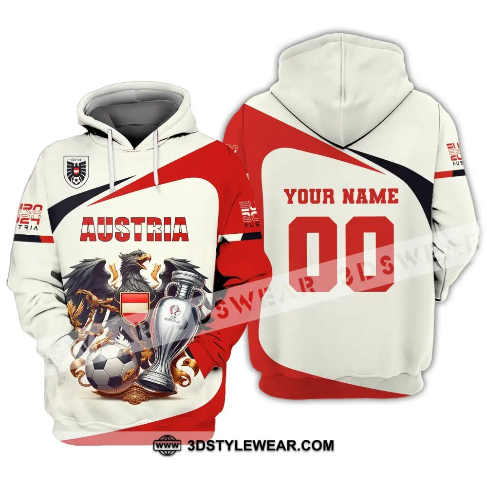 Unisex Shirt Custom Name and Number Austria Football Shirt Austria Football Polo Long Sleeve Shirt - Hoodie / S