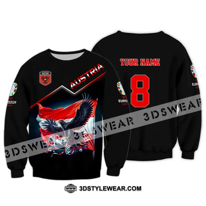 Unisex Shirt Custom Name and Number Austria Football Shirt Austria Football Polo Long Sleeve Shirt - Long Sleeve / S
