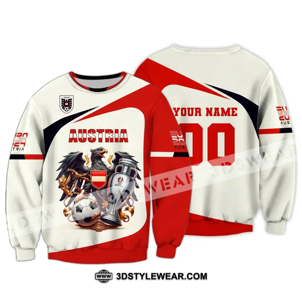 Unisex Shirt Custom Name and Number Austria Football Shirt Austria Football Polo Long Sleeve Shirt - Long Sleeve / S