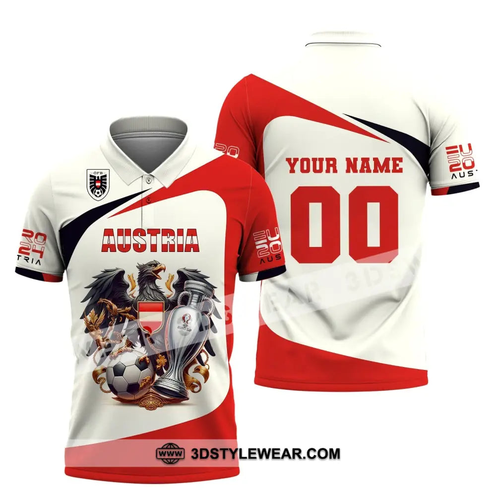 Unisex Shirt Custom Name and Number Austria Football Shirt Austria Football Polo Long Sleeve Shirt - Polo Shirt / S
