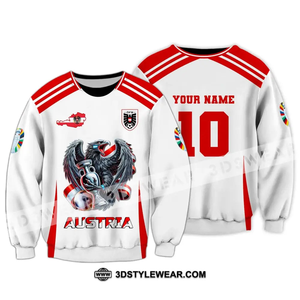 Unisex Shirt Custom Name and Number Austria Football Shirt Austria Football Polo Long Sleeve Shirt - Long Sleeve / S