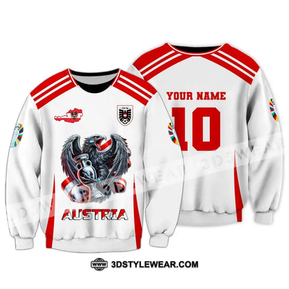 Unisex Shirt Custom Name and Number Austria Football Shirt Austria Football Polo Long Sleeve Shirt - Long Sleeve / S