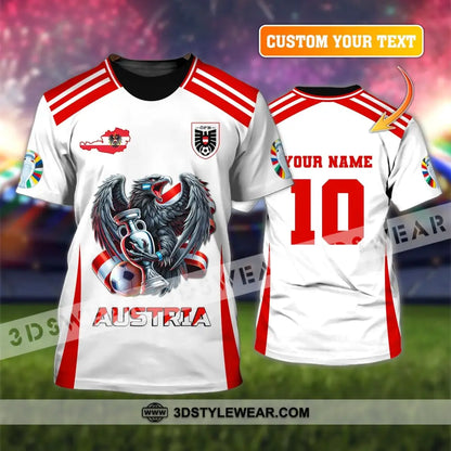 Unisex Shirt Custom Name and Number Austria Football Shirt Austria Football Polo Long Sleeve Shirt - T-Shirt