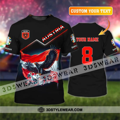 Unisex Shirt Custom Name and Number Austria Football Shirt Austria Football Polo Long Sleeve Shirt - T-Shirt