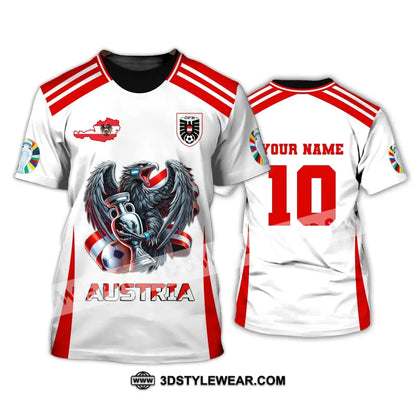 Unisex Shirt Custom Name and Number Austria Football Shirt Austria Football Polo Long Sleeve Shirt - T-Shirt / S