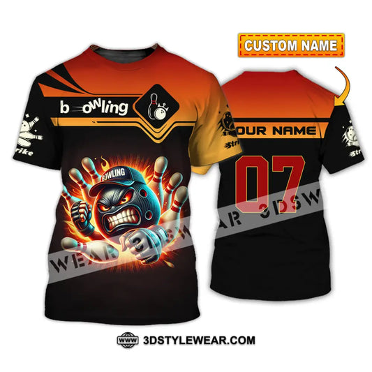 Unisex Shirt Custom Name and Number Bowling Shirt Bowling Polo Long Sleeve Bowling T-Shirt T-shirt