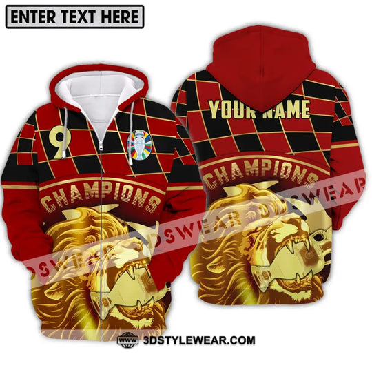 Unisex Shirt - Custom Name And Number Shirt, Champions Gold Lion Shirt style option 2