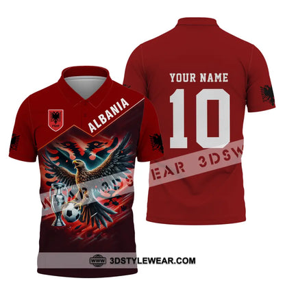 Unisex Shirt - Custom Name And Number Eagle Albania Euro 2024 Team - Polo Shirt / S - T-shirt