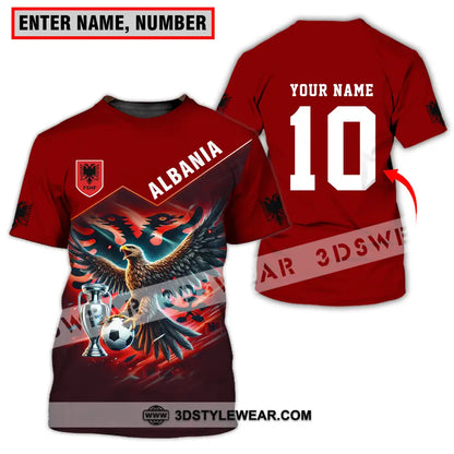 Unisex Shirt - Custom Name And Number Eagle Albania Euro 2024 Team - T-shirt