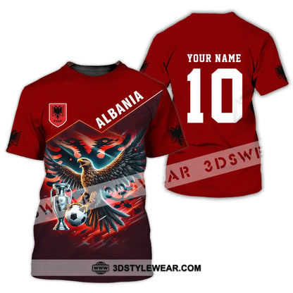 Unisex Shirt - Custom Name And Number Eagle Albania Euro 2024 Team - T-Shirt / S - T-shirt