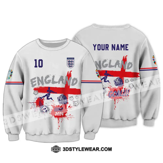 Unisex Shirt - Custom Name And Number, England Euro 2024 Team Flag Color Shirt style option 4