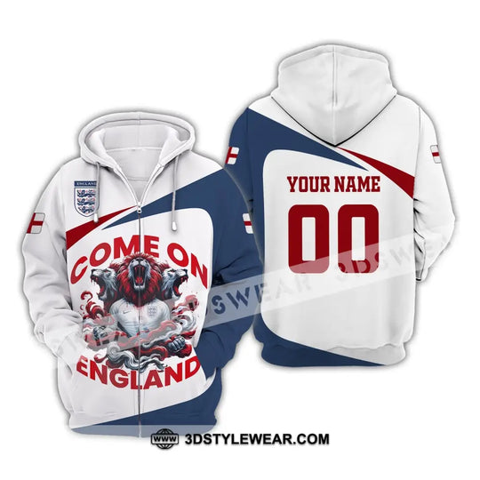 Unisex Shirt, Custom Name and Number England Football Shirt, Come On England Shirt, England Football Polo Long Sleeve style option 3